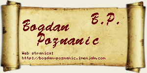 Bogdan Poznanić vizit kartica